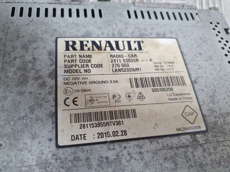 Recambio de sistema navegacion gps para dacia lodgy ambiance referencia OEM IAM 281153855R LAN5200WR1 