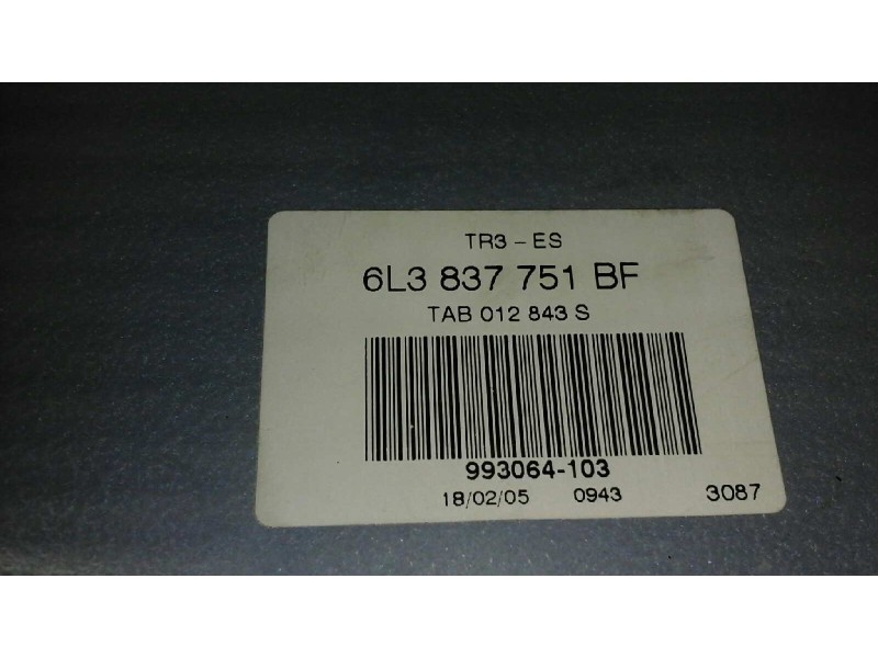 Recambio de elevalunas delantero izquierdo para seat ibiza (6l1) 1.9 tdi referencia OEM IAM 63L837751BF 12+12+8 PINS 