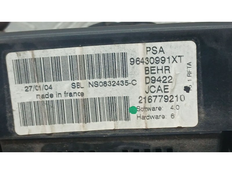 Recambio de mando climatizador para peugeot 307 sw (3h) 2.0 hdi 90 referencia OEM IAM 96430991XT BEHR 216779210