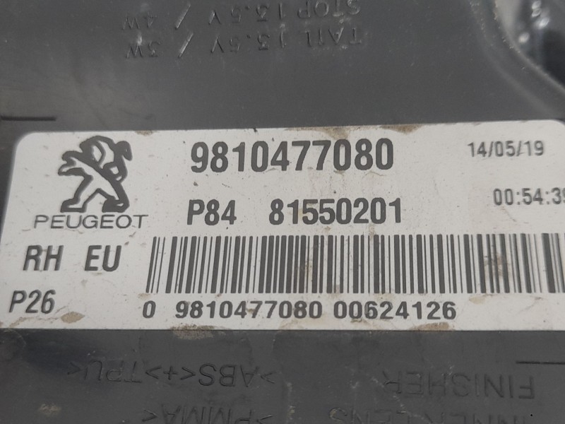 Recambio de piloto trasero derecho para peugeot 3008 active referencia OEM IAM 9810477080 81550201 EXTERIOR