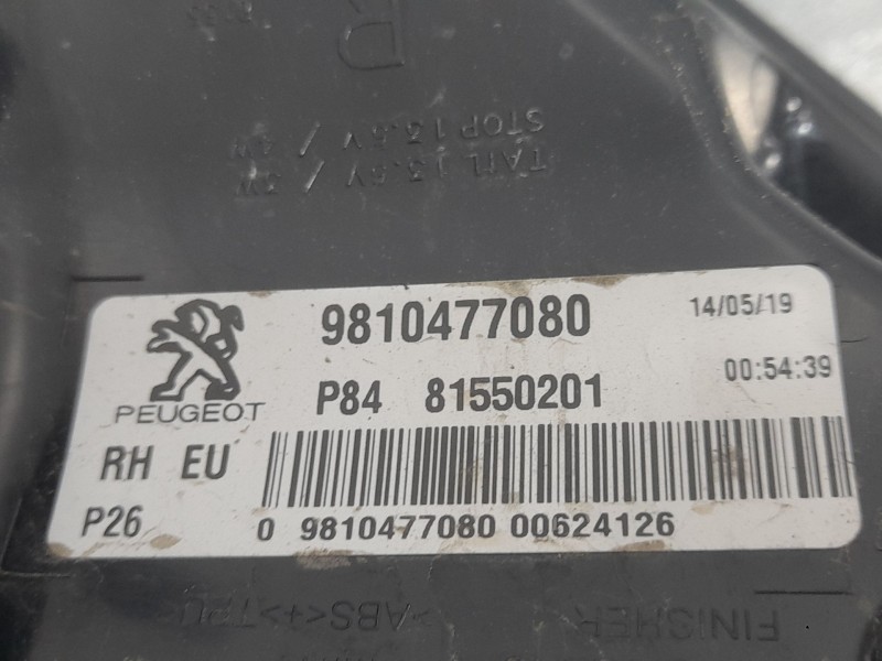 Recambio de piloto trasero derecho para peugeot 3008 active referencia OEM IAM 9810477080 81550201 EXTERIOR