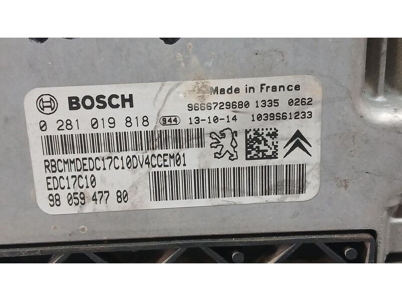 Recambio de centralita motor uce para peugeot 207/207+ (wa_, wc_) 1.4 hdi referencia OEM IAM 9805947780 BOSCH 0281019818