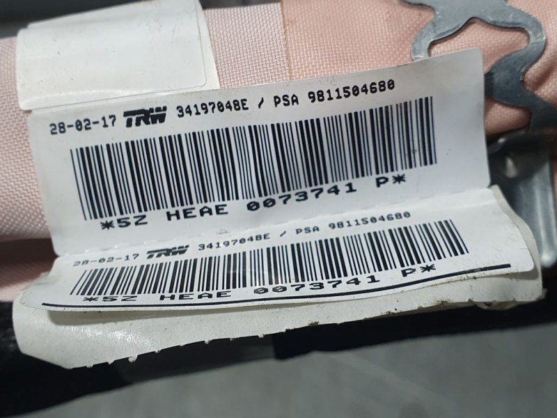 Recambio de airbag cortina delantero izquierdo para peugeot 3008 active referencia OEM IAM 9811504680 34197048E TRW