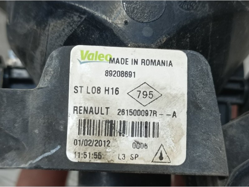 Recambio de faro antiniebla izquierdo para renault scenic iii dynamique referencia OEM IAM 261500097R 89208691 VALEO