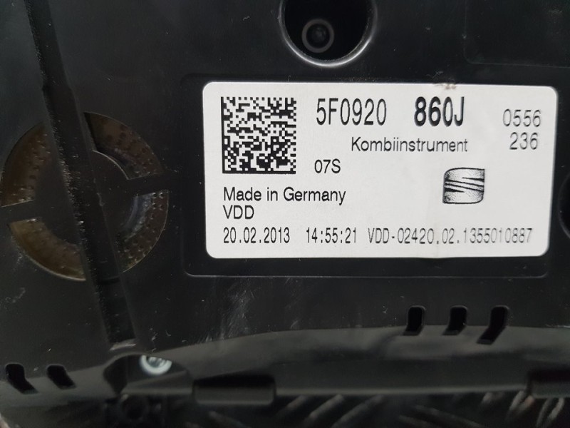 Recambio de cuadro instrumentos para seat leon (5f1) reference referencia OEM IAM 5F0920  TOCADO