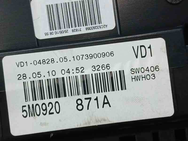 Recambio de cuadro instrumentos para volkswagen golf plus (521) advance referencia OEM IAM 5M0920871A A2C53394074 VDO