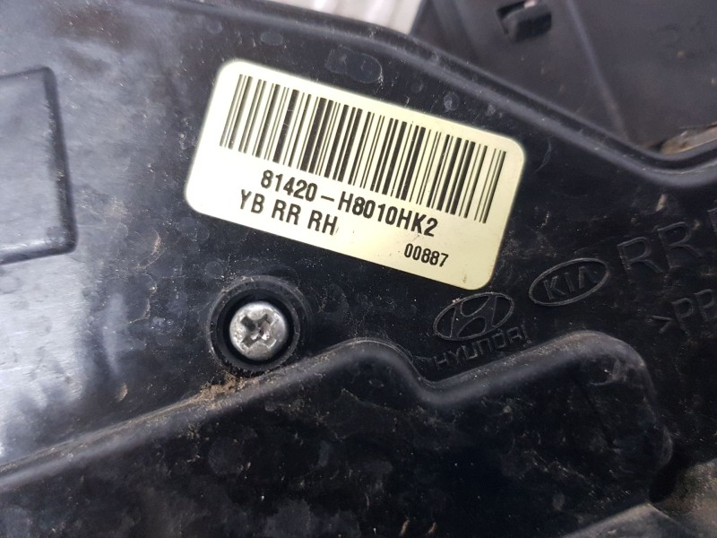 Recambio de cerradura puerta trasera derecha para kia rio iv (yb, sc, fb) 1.25 referencia OEM IAM 81420H8010  4 PINS