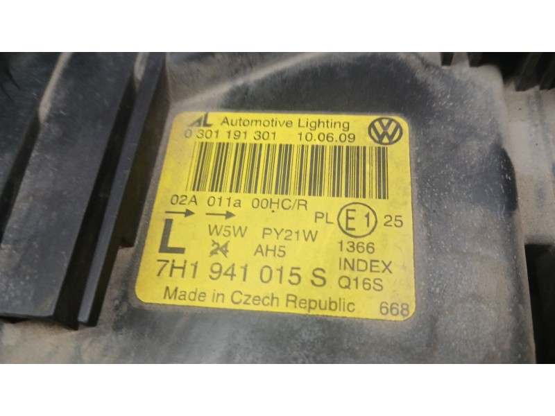 Recambio de faro derecho para volkswagen transporter t5 autobús (7hb, 7hj, 7eb, 7ej) 2.5 tdi referencia OEM IAM 7H1941015S ROZAD