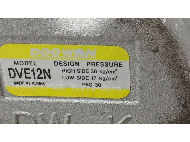 Recambio de compresor aire acondicionado para kia rio iv (yb, sc, fb) 1.25 referencia OEM IAM 1E39E17000 DOOWAN DVE12N