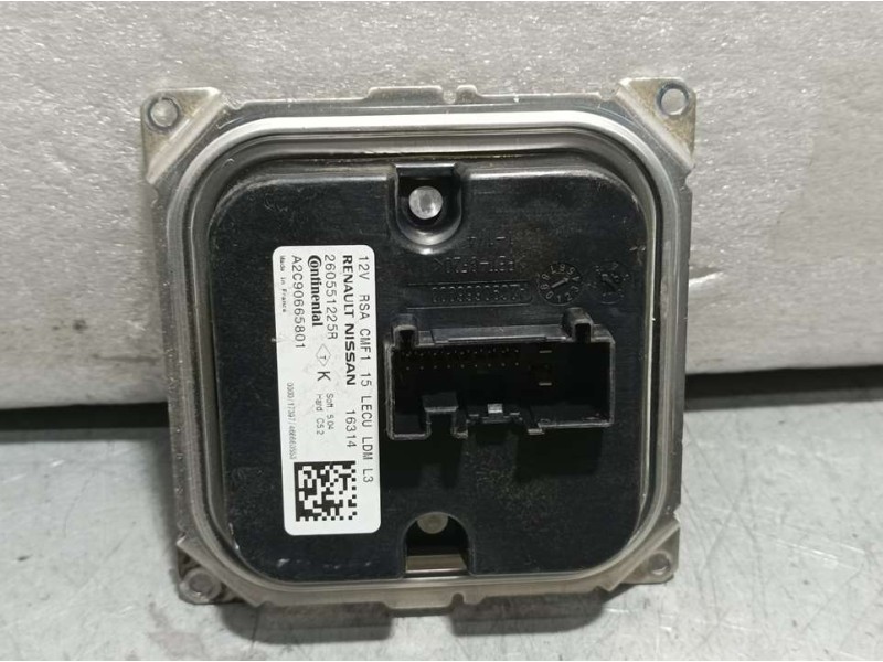 Recambio de centralita faros xenon para renault kadjar business referencia OEM IAM 260551225R A2C90665801 CONTINENTAL