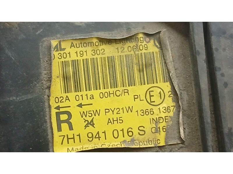 Recambio de faro izquierdo para volkswagen transporter t5 autobús (7hb, 7hj, 7eb, 7ej) 2.5 tdi referencia OEM IAM 7H1941016S ROZ