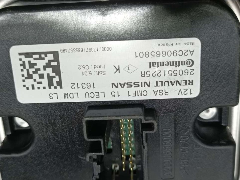 Recambio de centralita faros xenon para renault kadjar business referencia OEM IAM 260551225R A2C90665801 CONTINENTAL