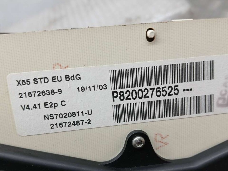 Recambio de cuadro instrumentos para renault clio ii fase ii (b/cb0) base authentique referencia OEM IAM 8200276525 216726389 JO