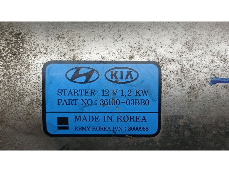 Recambio de motor arranque para kia rio iv (yb, sc, fb) 1.25 referencia OEM IAM 3610003BB0 REMY 8000969