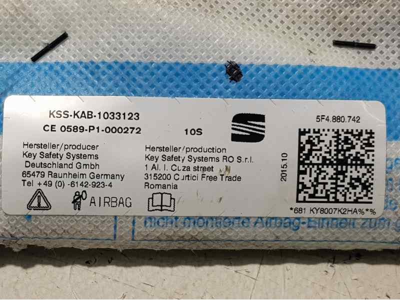 Recambio de airbag cortina delantero derecho para seat leon st (5f8) style connect referencia OEM IAM 5F4880742  