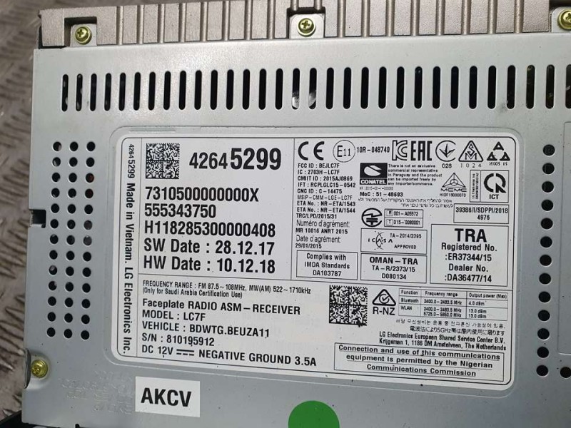 Recambio de sistema navegacion gps para opel mokka x innovation referencia OEM IAM 555343750 42645299 