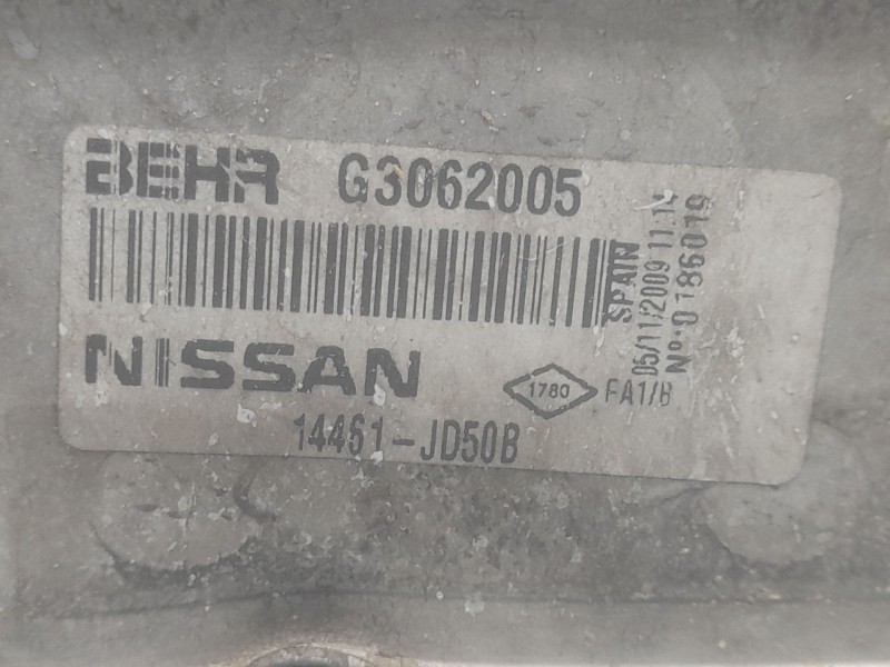 Recambio de intercooler para nissan qashqai i (j10, nj10) 2.0 dci referencia OEM IAM 14461JD50B G3062005 BEHR
