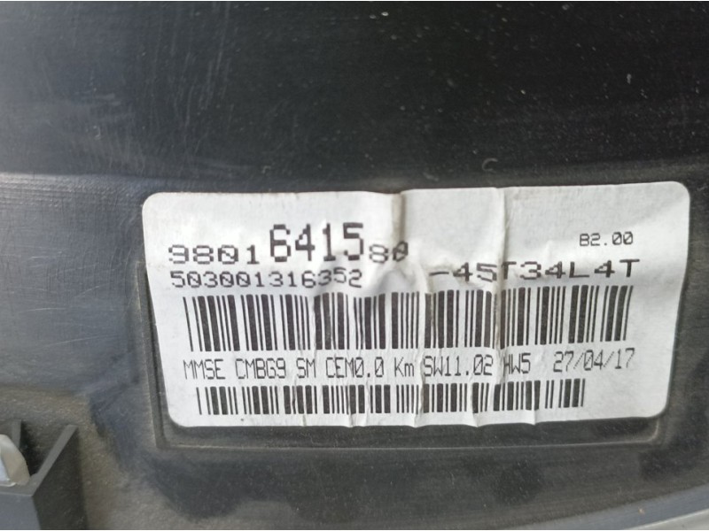 Recambio de cuadro instrumentos para peugeot partner tepee referencia OEM IAM 9801641580 503001316352 MAGNETI MARELLI