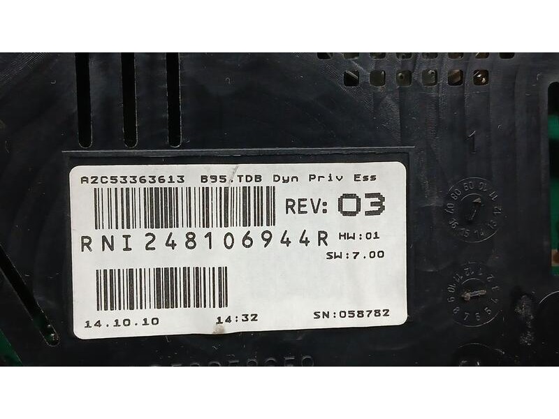 Recambio de cuadro instrumentos para renault megane iii berlina 5 p dynamique referencia OEM IAM 248106944R  A2C553363613