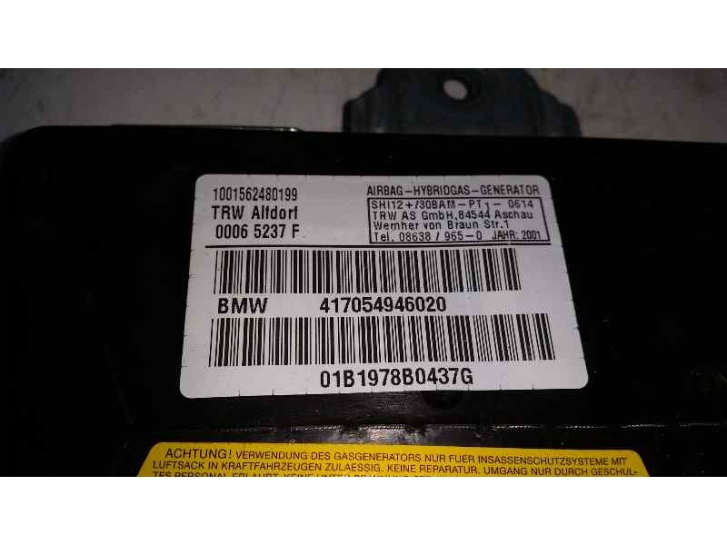 Recambio de airbag lateral trasero derecho para bmw serie 5 berlina (e39) 530i referencia OEM IAM   