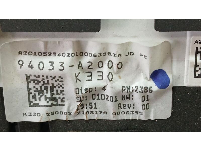 Recambio de cuadro instrumentos para kia cee´d concept referencia OEM IAM 94033A2000  A2C105294020