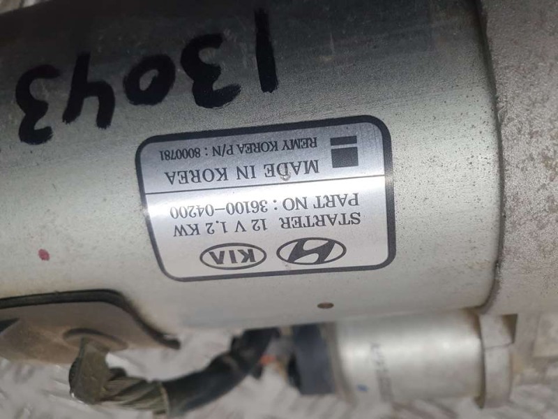 Recambio de motor arranque para hyundai kona pure referencia OEM IAM 3610004200 8000781 