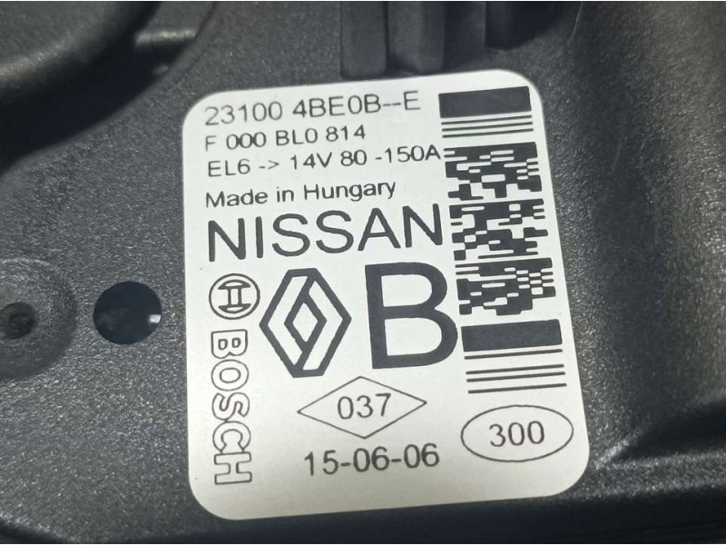 Recambio de alternador para renault kadjar experience referencia OEM IAM 231004BE0BE F000BL0814 BOSCH