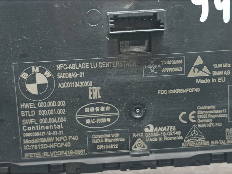 Recambio de cargador inductivo para bmw serie 2 gran coupe (f44) 220d aventage 4p referencia OEM IAM 5A0D9A901 A3C0113430300 CON