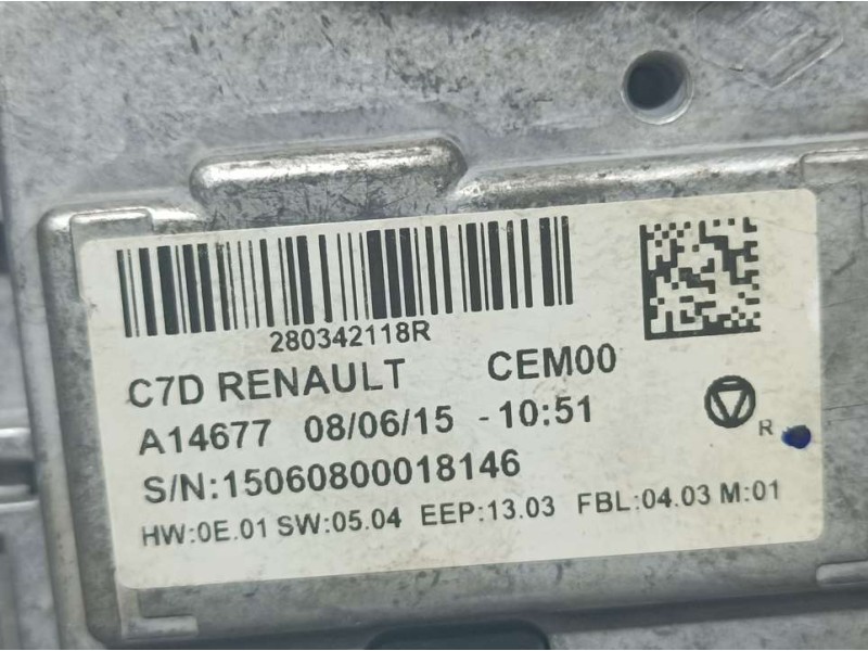 Recambio de sistema navegacion gps para renault kadjar experience referencia OEM IAM 280342118R A14677 