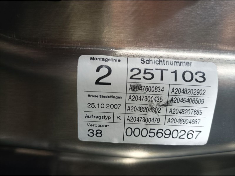 Recambio de elevalunas trasero derecho para mercedes-benz clase c (w204) berlina c 220 cdi (204.008) referencia OEM IAM A2047600