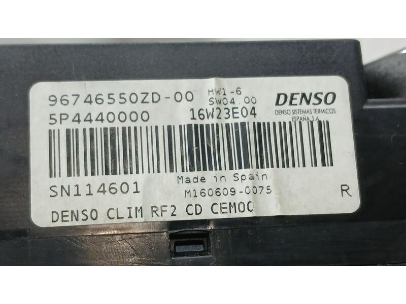 Recambio de mando climatizador para citroën c-elysée exclusive referencia OEM IAM 96746550ZD DENSO SN114601