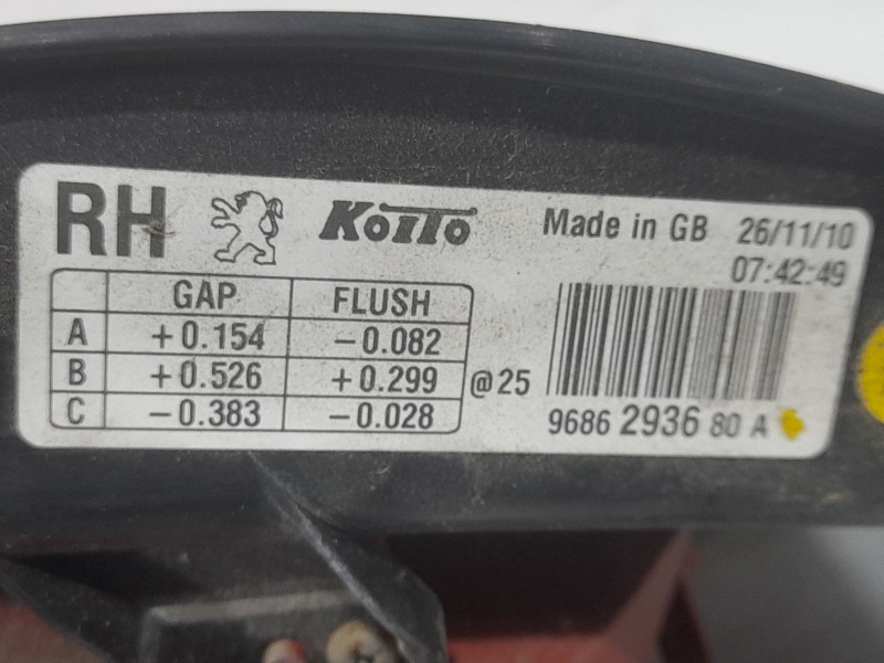 Recambio de piloto trasero derecho para peugeot 508 i (8d_) 2.0 hdi referencia OEM IAM 9686293680  KOITO