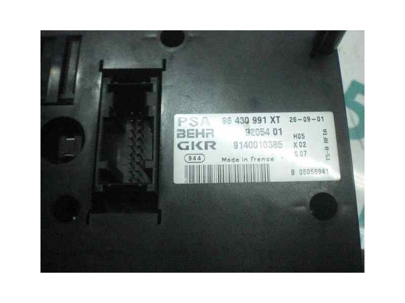 Recambio de mando climatizador para peugeot 307 (s1) xn referencia OEM IAM 9140010385 96430991XT BEHR-GKR