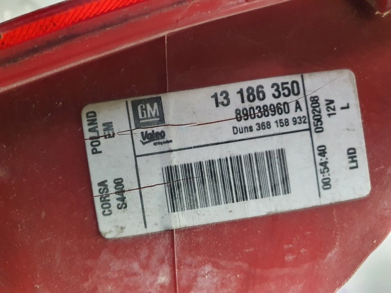 Recambio de piloto trasero izquierdo para opel corsa d cosmo referencia OEM IAM 13186350 89038960A VALEO