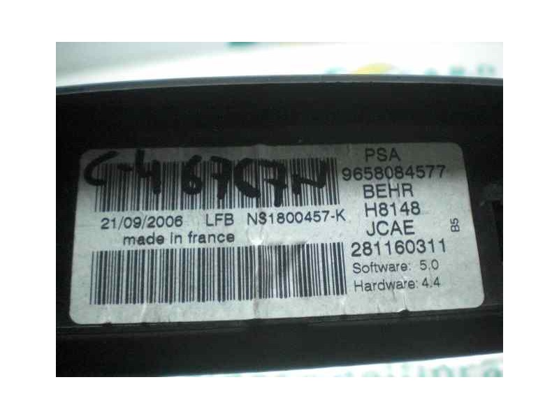 Recambio de mando climatizador para citroën c4 berlina collection referencia OEM IAM H8148 9658084577 BEHR