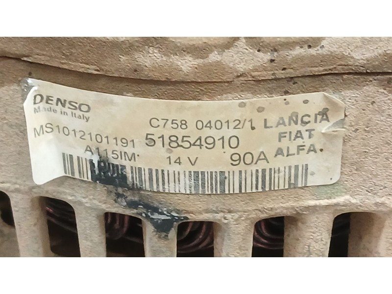Recambio de alternador para fiat doblo autobús (263_) 1.3 d multijet (263axc1a) referencia OEM IAM 51805800 DENSO 1012101191