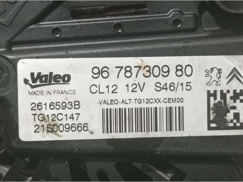 Recambio de alternador para ds 4 style referencia OEM IAM 9678730980 2616593B VALEO