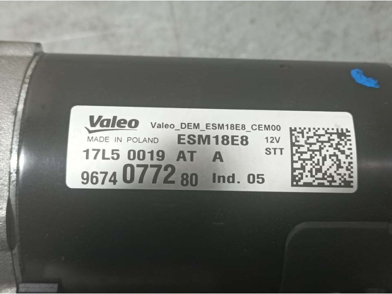 Recambio de motor arranque para ds 4 style referencia OEM IAM 9674077280 ESM18E8 VALEO