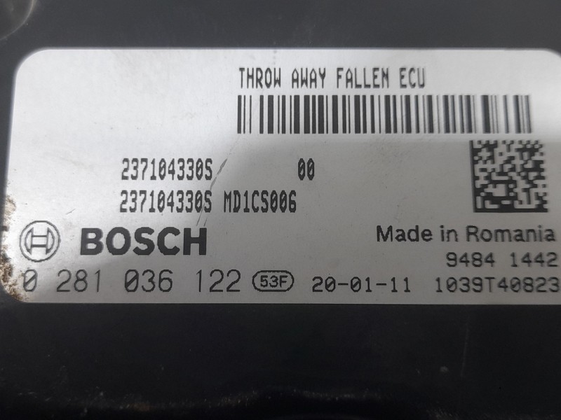 Recambio de centralita motor uce para fiat talento furgoneta (296_) 1.6 d referencia OEM IAM 1039T40823 0281036122 BOSCH