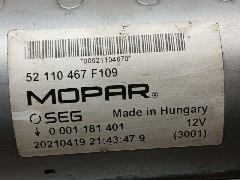 Recambio de motor arranque para jeep compass ii busines 4x2 referencia OEM IAM 0052110467 0001181401 