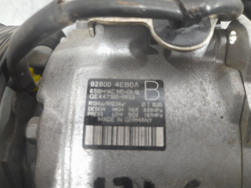 Recambio de compresor aire acondicionado para nissan qashqai ii (j11, j11_) 1.2 dig-t referencia OEM IAM 926004EB0A  