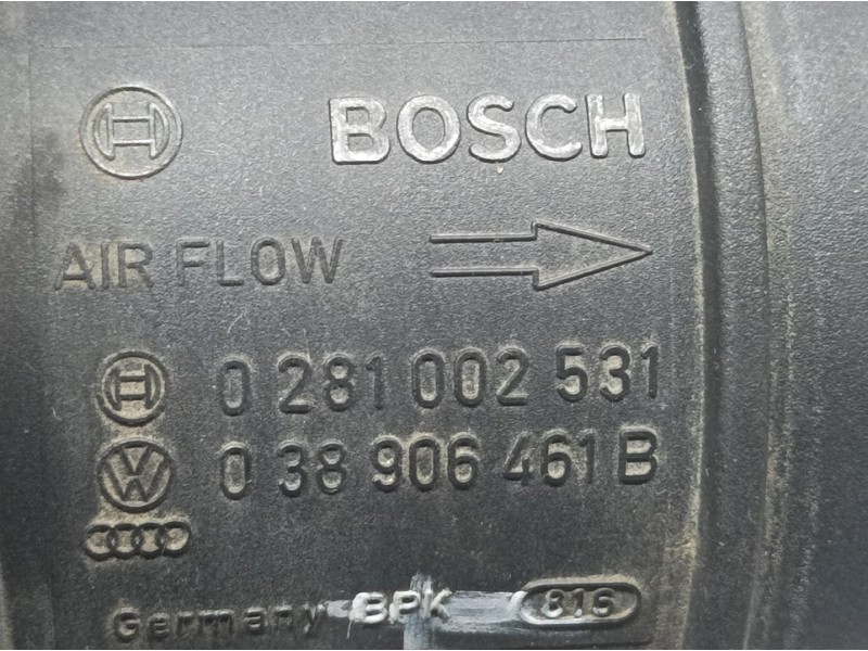 Recambio de caudalimetro para volkswagen polo (9n3) advance referencia OEM IAM 038906461B 0281002531 BOSCH