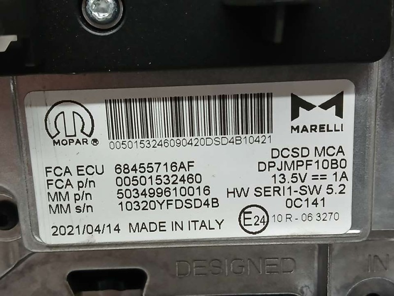 Recambio de sistema navegacion gps para jeep compass ii busines 4x2 referencia OEM IAM 68455716AF 501532460 MOPAR