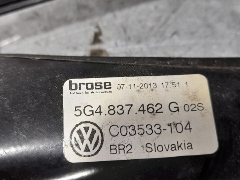 Recambio de elevalunas delantero derecho para volkswagen golf vii lim. advance bluemotion referencia OEM IAM 5G4837462G C0353310