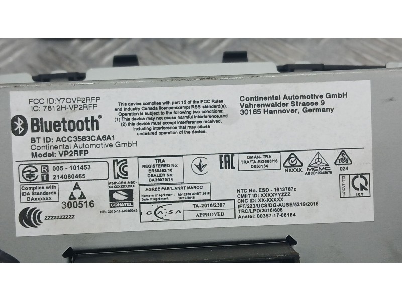 Recambio de sistema navegacion gps para fiat 500 c (312_) 1.0 mild hybrid (312.ayd1b) referencia OEM IAM 735735858 CONTINENTAL A