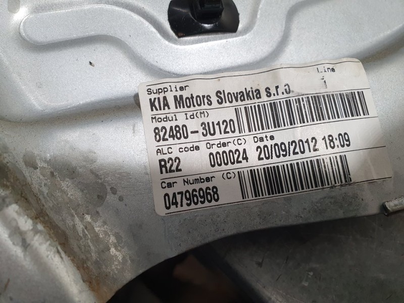 Recambio de elevalunas delantero derecho para kia sportage concept 4x2 referencia OEM IAM 824803U120  ELECTRICO 2 PINES