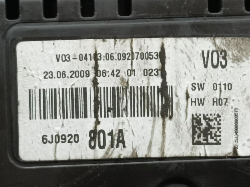 Recambio de cuadro instrumentos para seat ibiza sc (6j1) reference referencia OEM IAM 6J0920801A A2C53349080 VDO