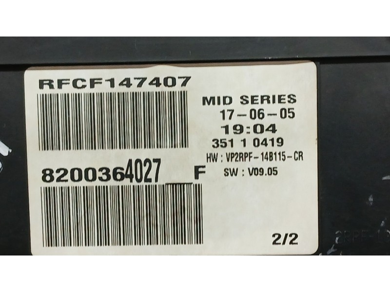 Recambio de cuadro instrumentos para renault megane ii coupé-cabriolet (em0/1_) 2.0 16v turbo referencia OEM IAM 8200364027  