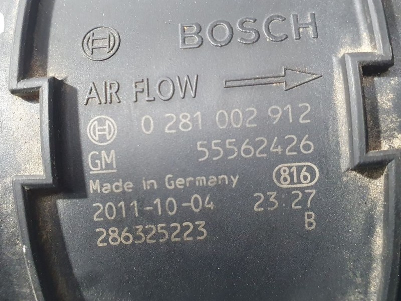 Recambio de caudalimetro para opel zafira tourer edition referencia OEM IAM 55562426 0281002912 BOSCH