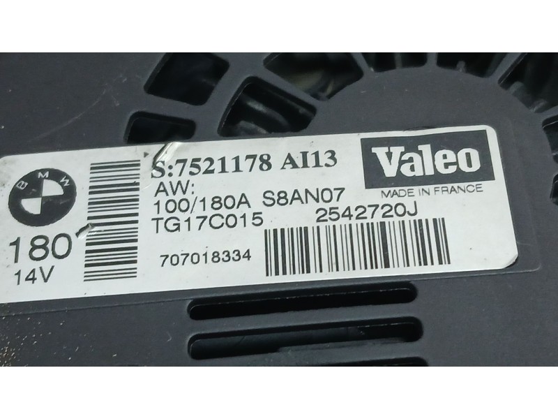 Recambio de alternador para bmw 6 (e63) 630 i referencia OEM IAM 7521178 VALEO 2542720J